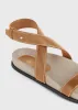 The Leather Chunky Sandal tan/ecru sold by Toteme
