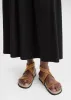 The Leather Chunky Sandal tan/ecru sold by Toteme