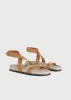 The Leather Chunky Sandal tan/ecru sold by Toteme