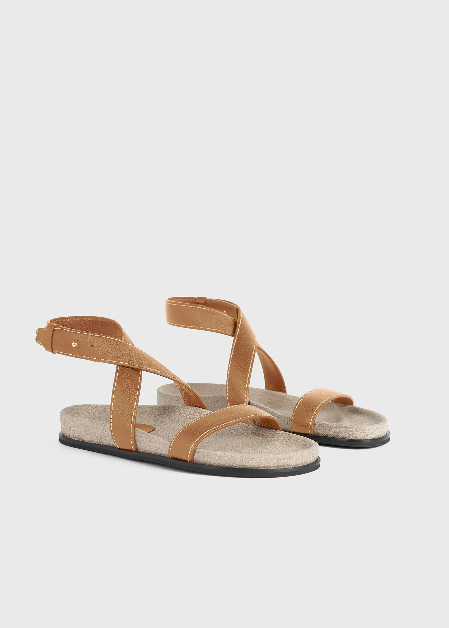 The Leather Chunky Sandal tan/ecru sold by Toteme product image thumbnail 3