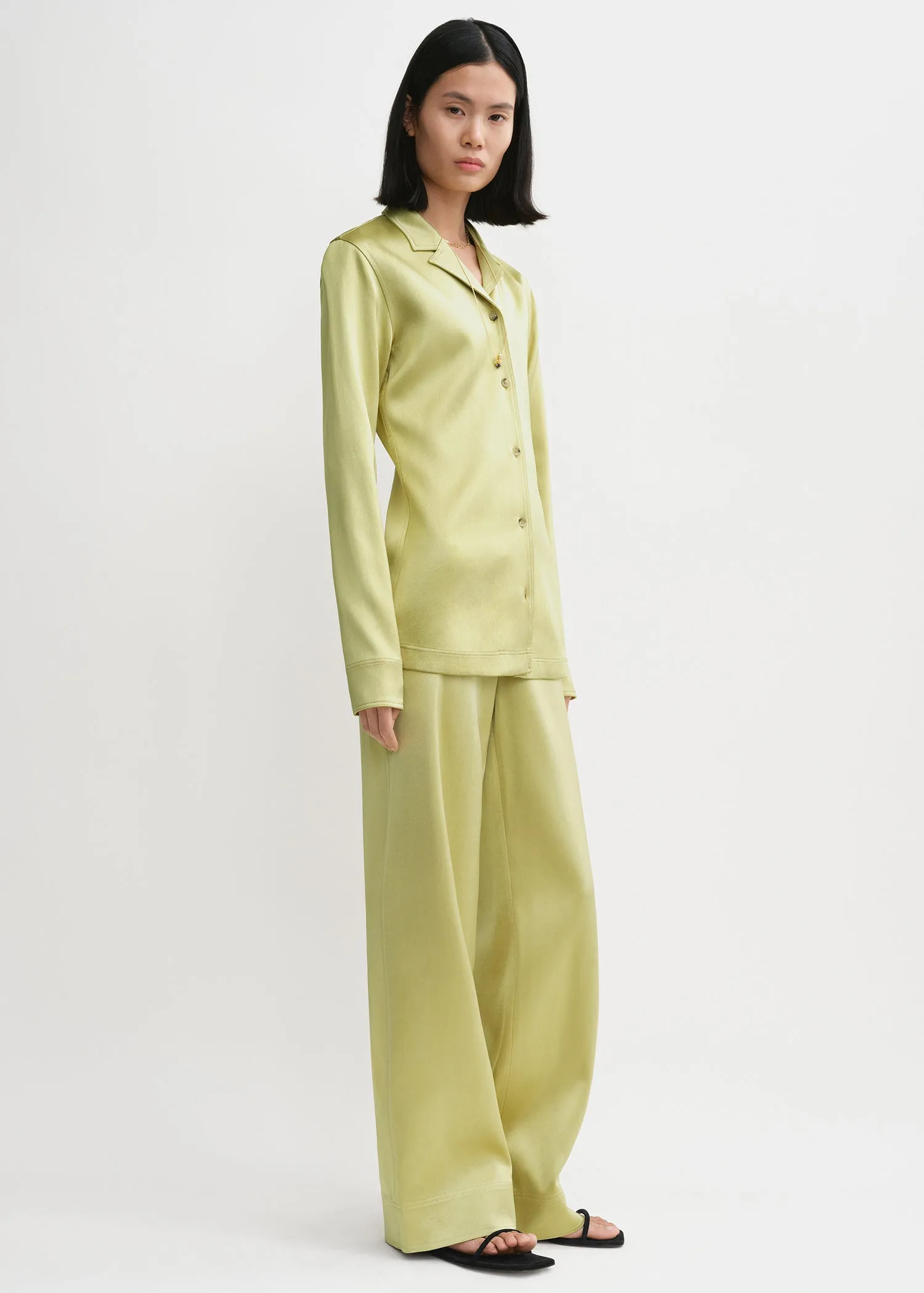 Contrast satin shirt melon sold by Toteme product image thumbnail 2