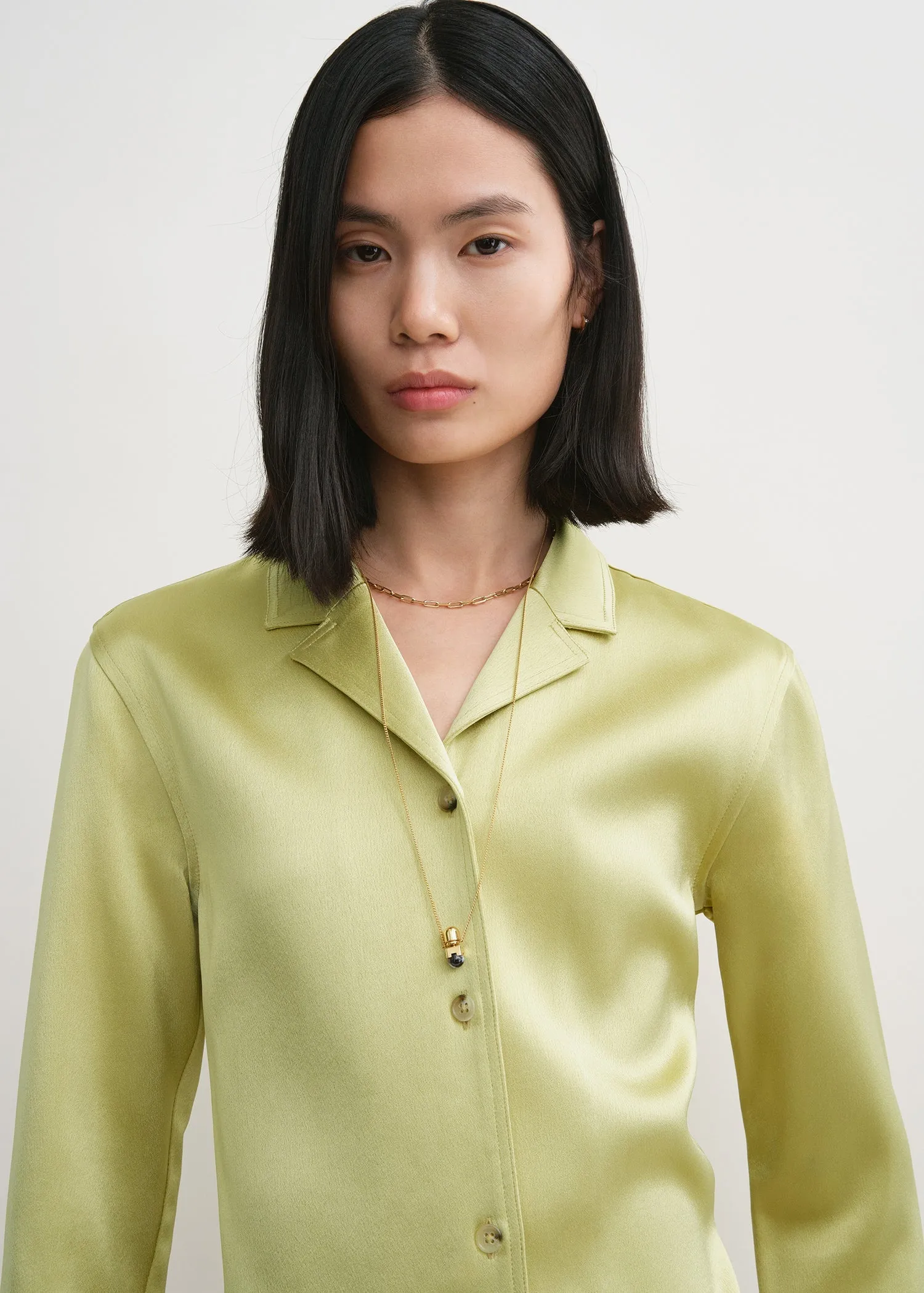 Contrast satin shirt melon sold by Toteme product image thumbnail 4
