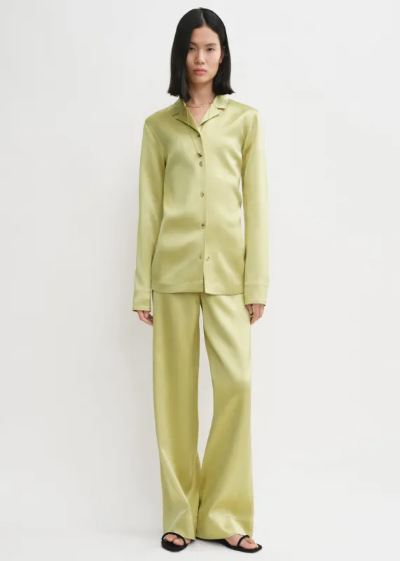 Contrast satin shirt melon sold by Toteme