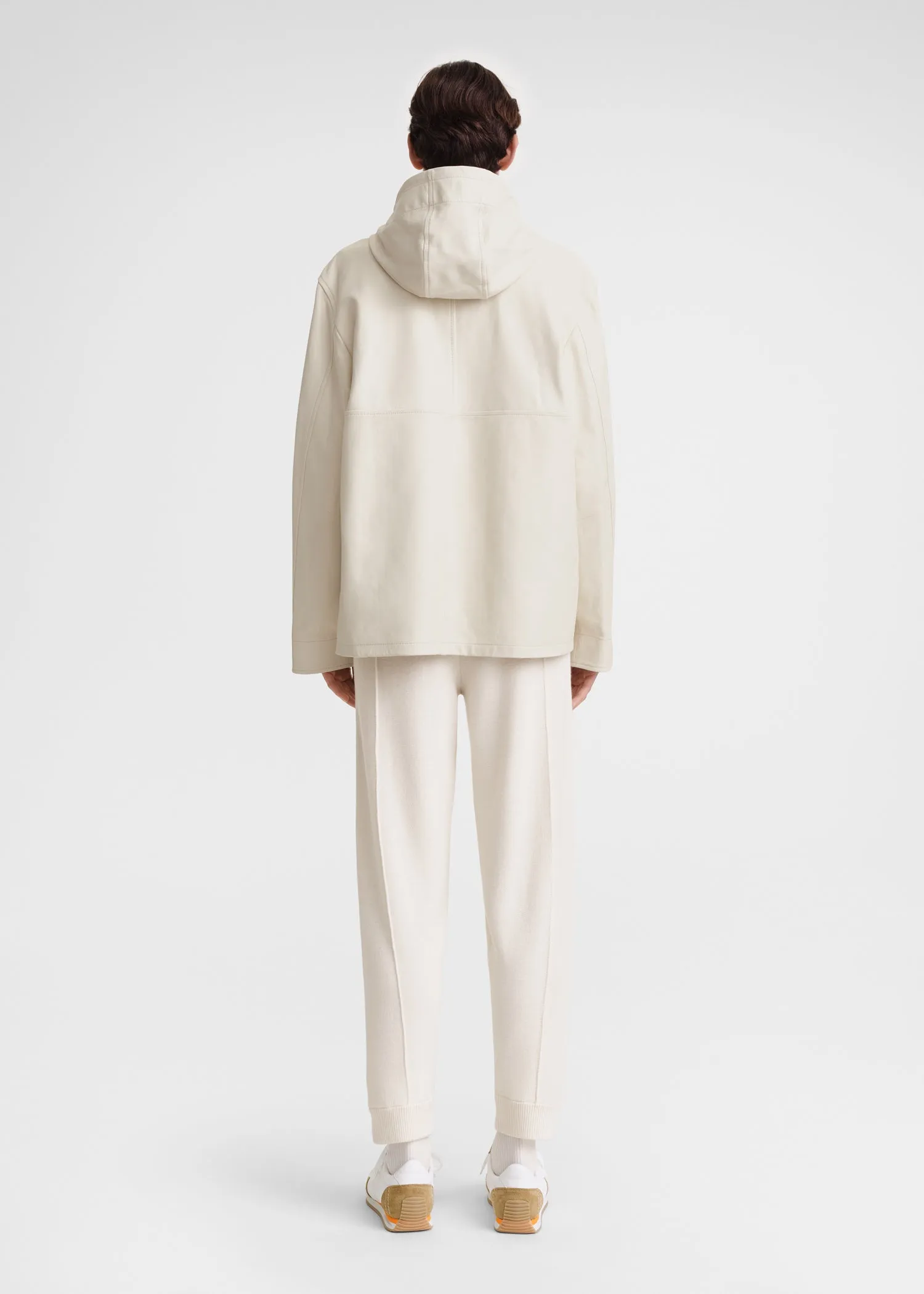 Half-zip leather anorak macadamia sold by Toteme product image thumbnail 3