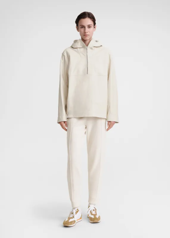 Half-zip leather anorak macadamia made by Toteme