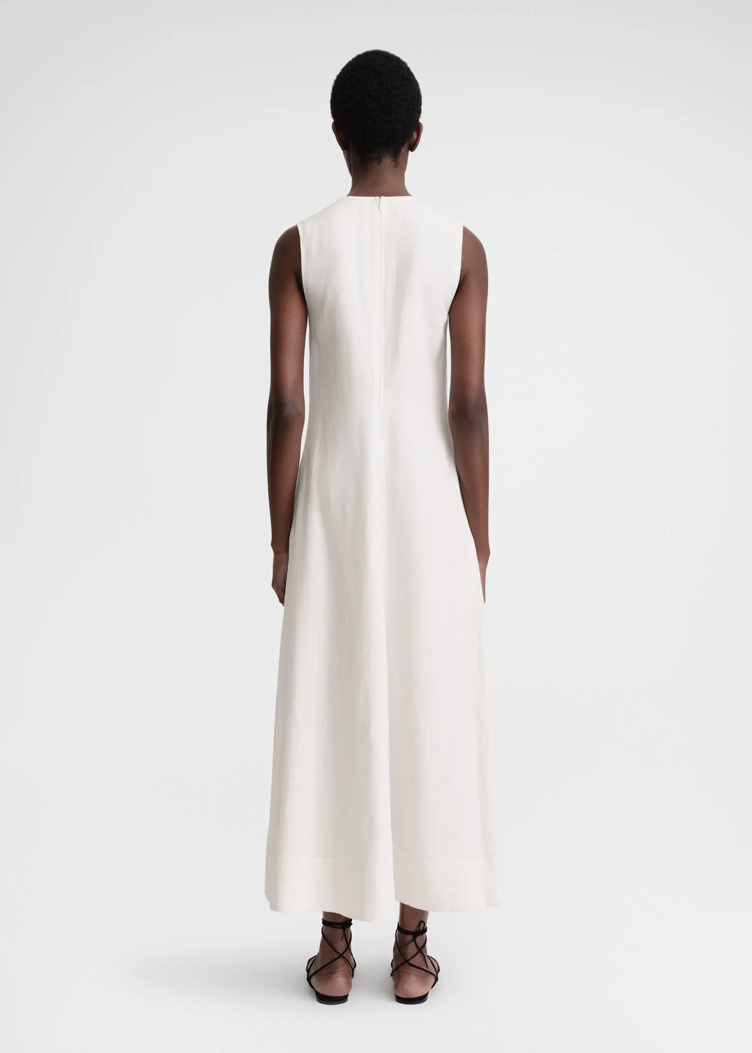 Fluid V-neck dress off white sold by Toteme product image thumbnail 3