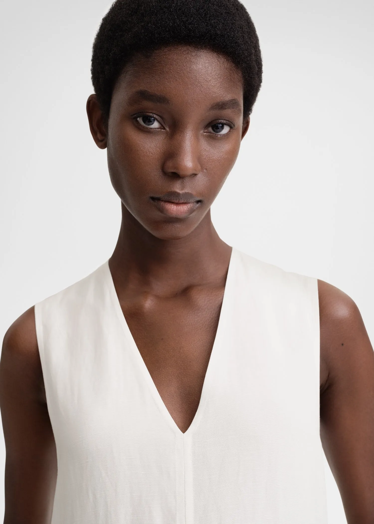 Fluid V-neck dress off white sold by Toteme product image thumbnail 4