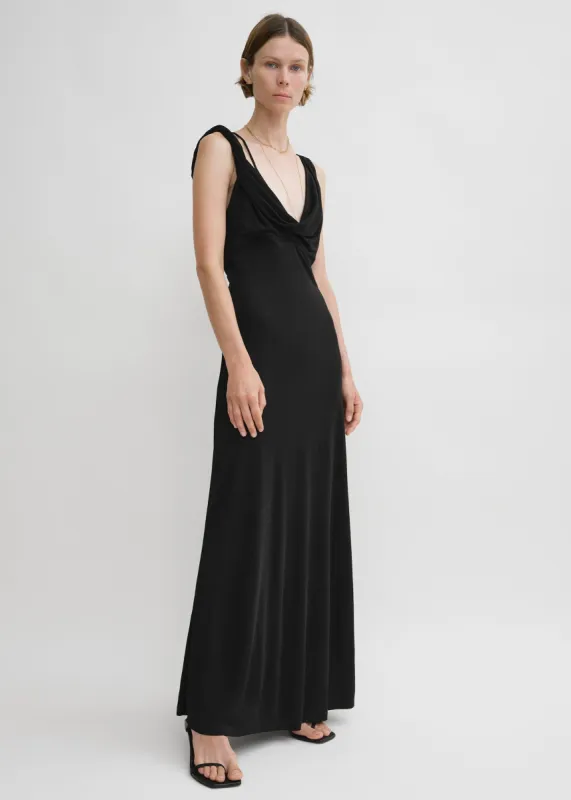 Twist drape dress black sold by Toteme