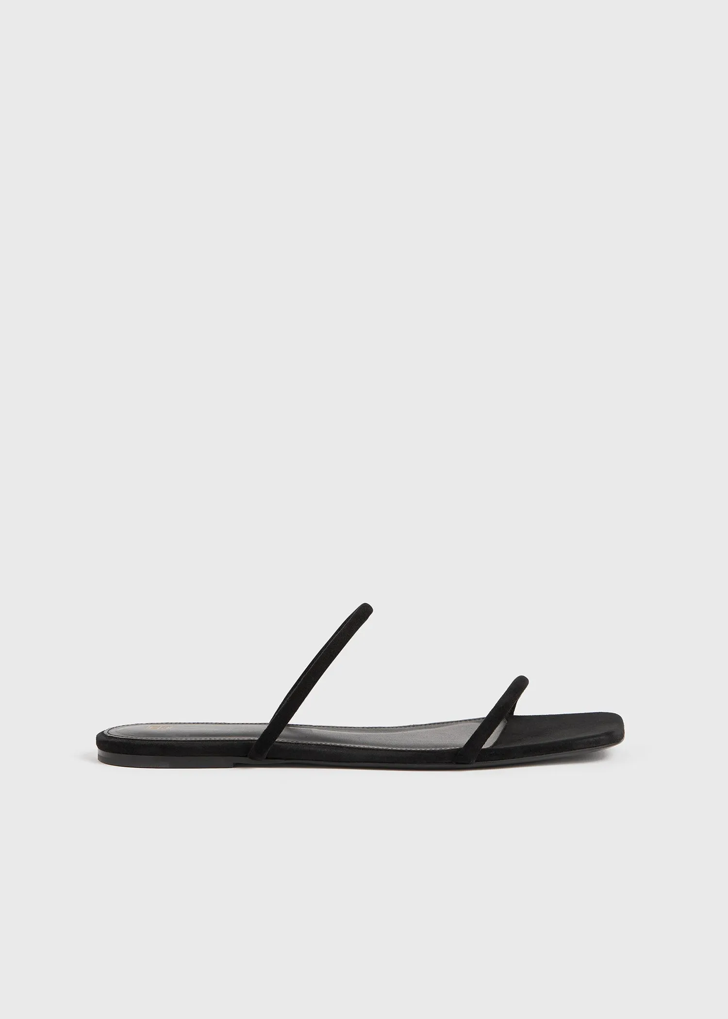 Minimalist suede slides black sold by Toteme
