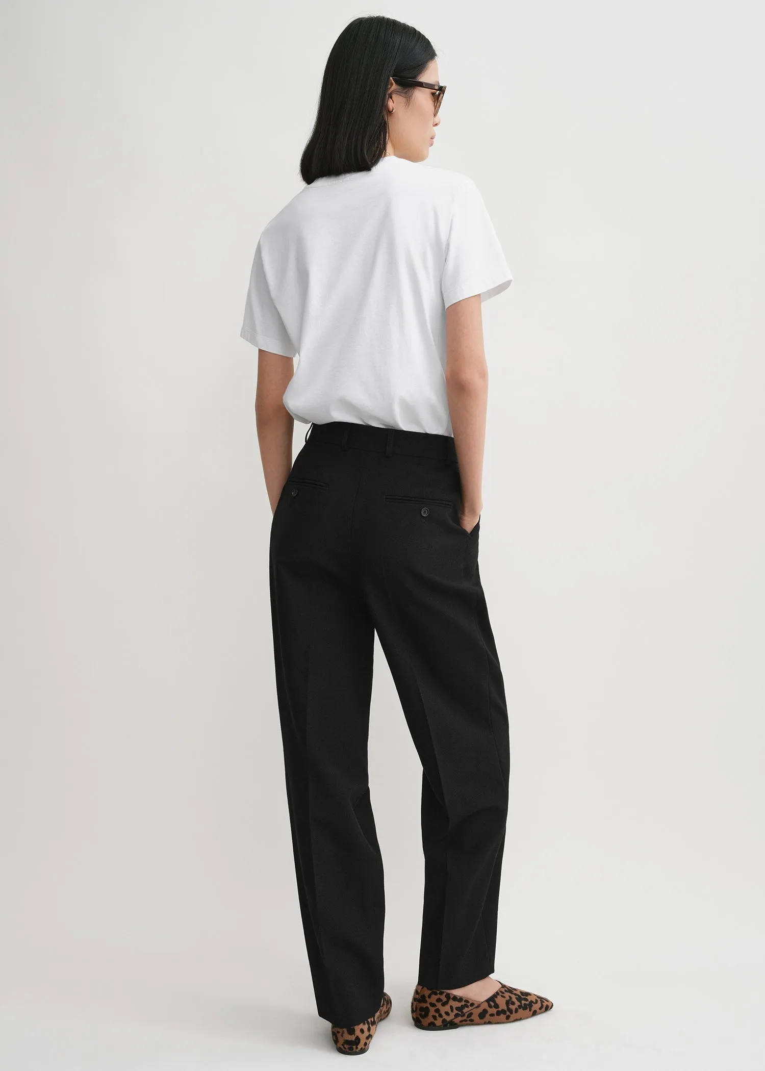 Double-pleated tailored trousers black sold by Toteme product image thumbnail 3