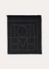 Monogram wool cashmere scarf dark grey sold by Toteme