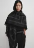 Monogram wool cashmere scarf dark grey sold by Toteme