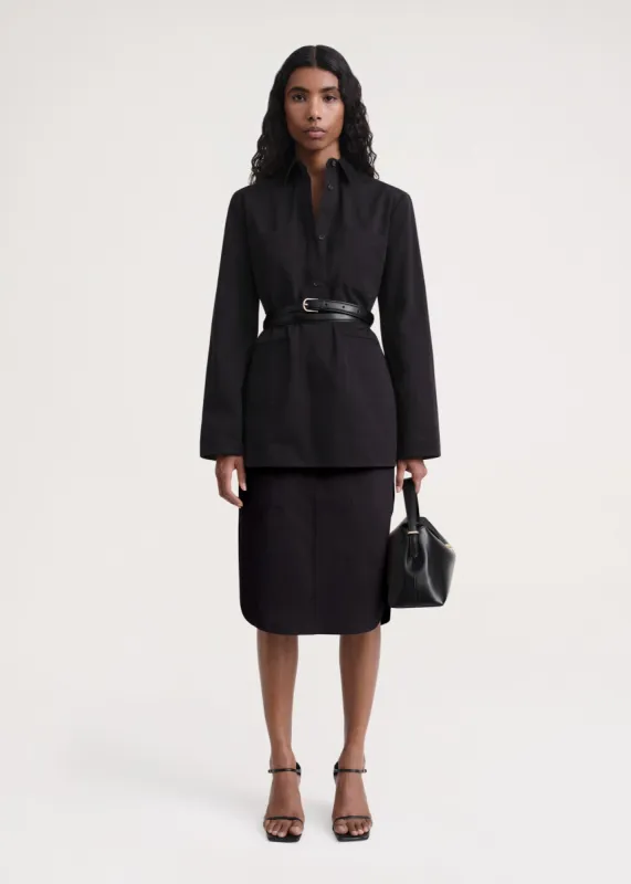 Cotton-twill pocket shirt black sold by Toteme