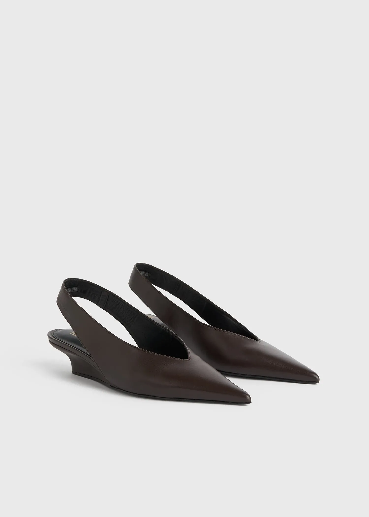 Wedge-heel Nappa slingbacks bark sold by Toteme product image thumbnail 4
