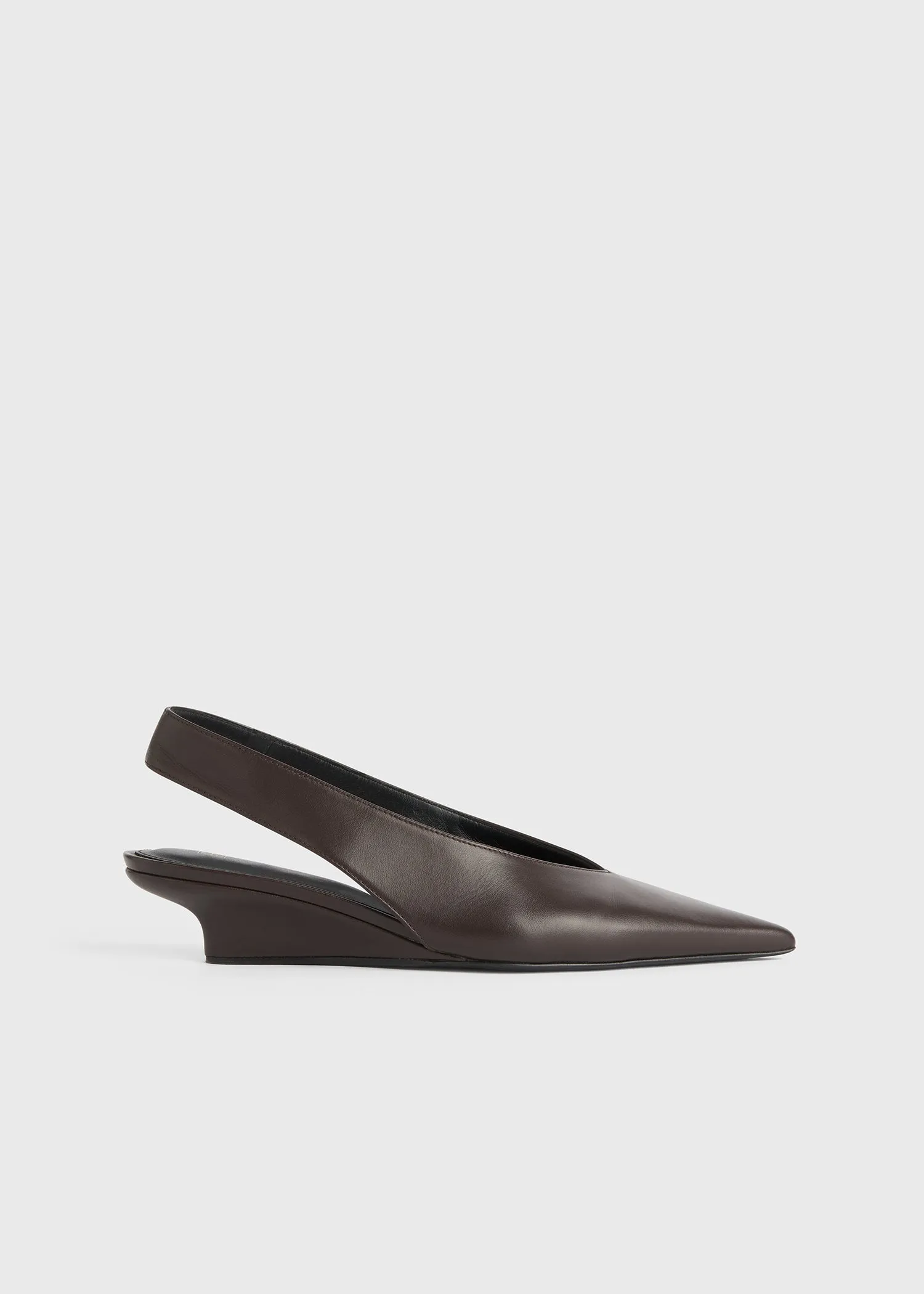Wedge-heel Nappa slingbacks bark sold by Toteme