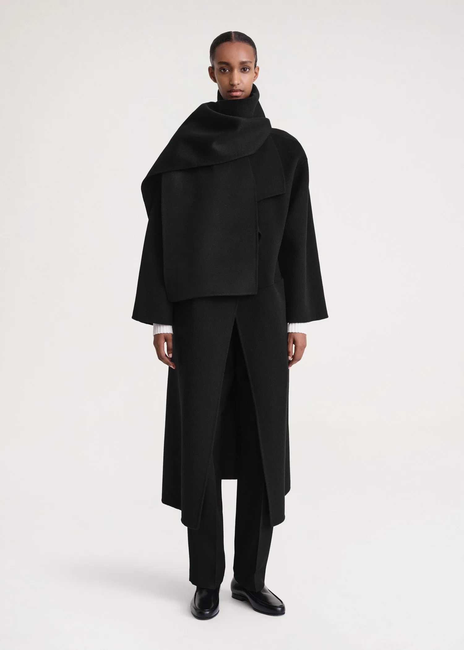 Long doublé scarf black sold by Toteme product image thumbnail 2