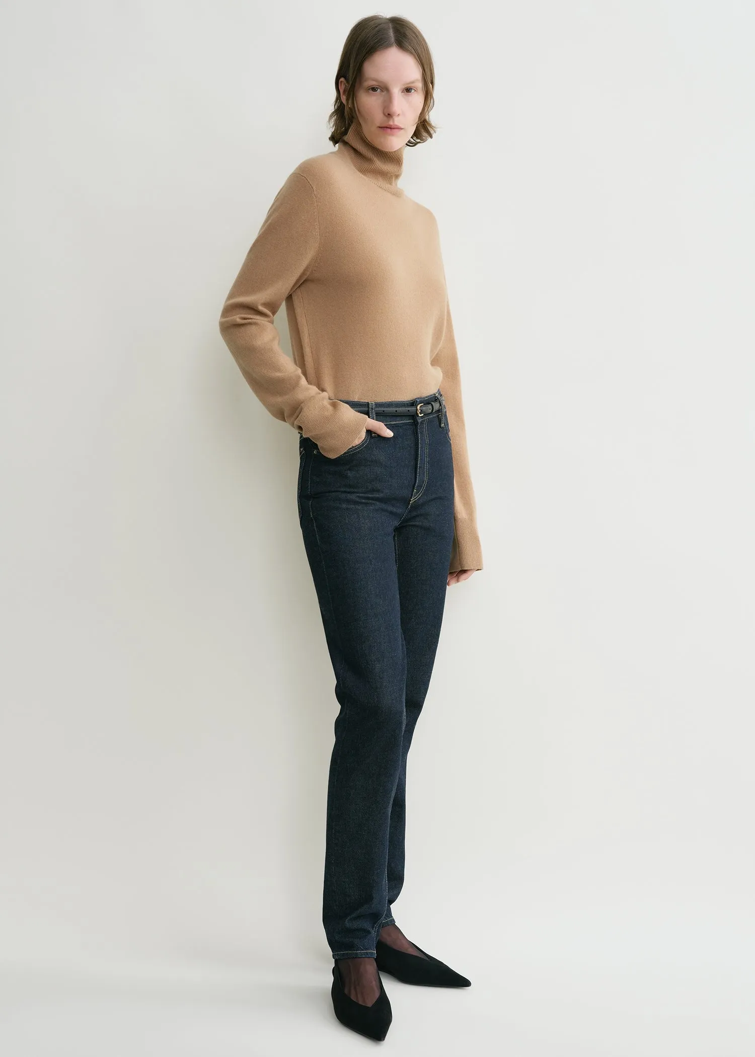 Cropped turtleneck camel sold by Toteme product image thumbnail 2