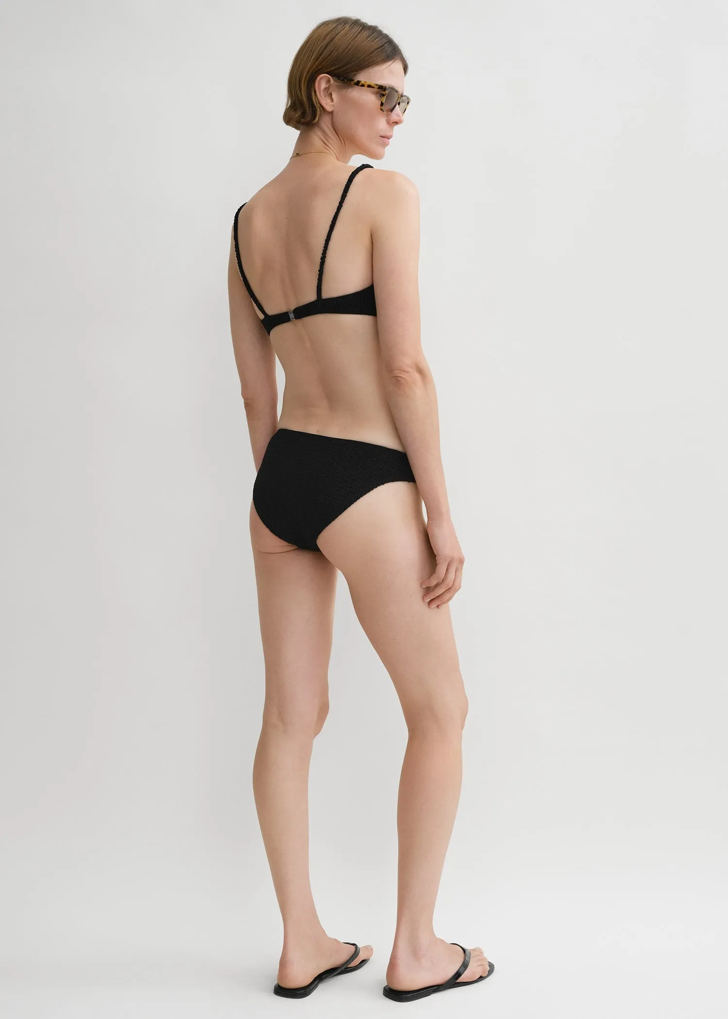 Smocked mid-rise bikini bottoms black sold by Toteme product image thumbnail 3