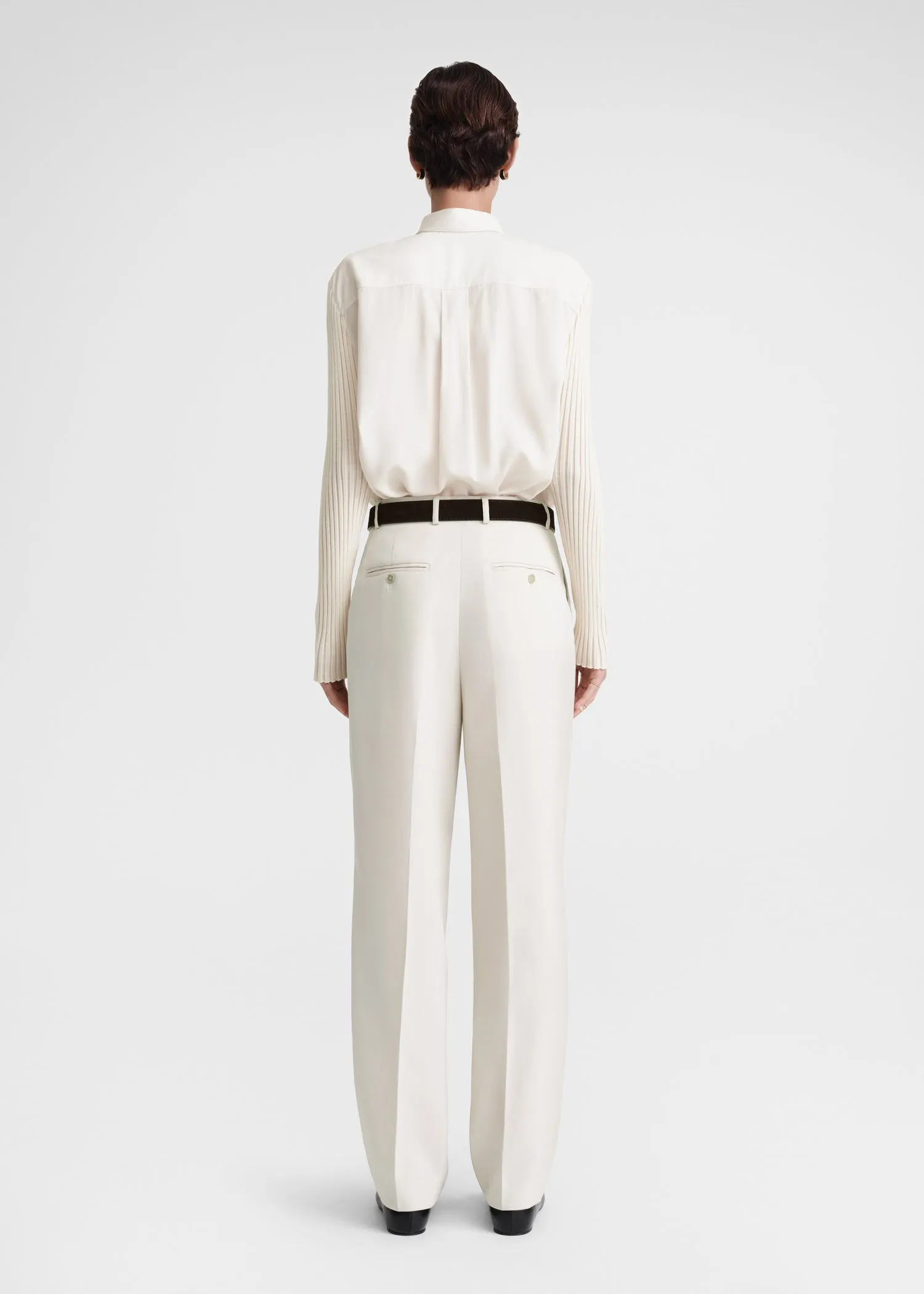 Double-pleated tailored trousers snow sold by Toteme product image thumbnail 3