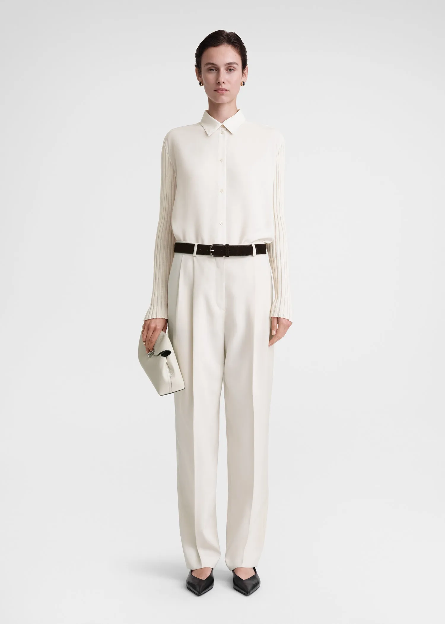 Double-pleated tailored trousers snow sold by Toteme