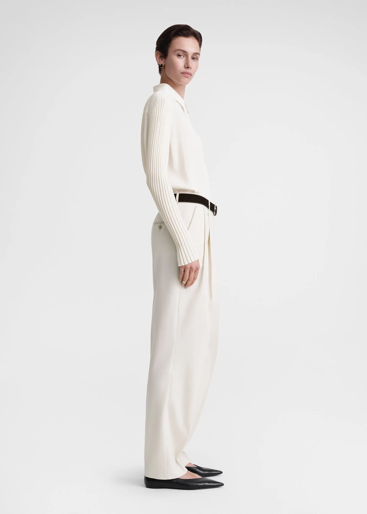 Double-pleated tailored trousers snow sold by Toteme product image thumbnail 2
