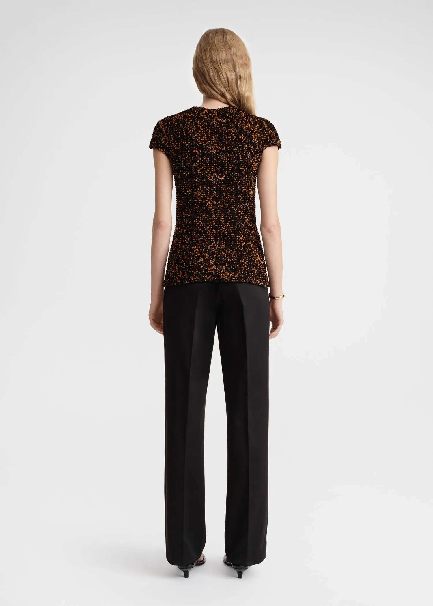 Smocked velour top tortoise sold by Toteme product image thumbnail 4