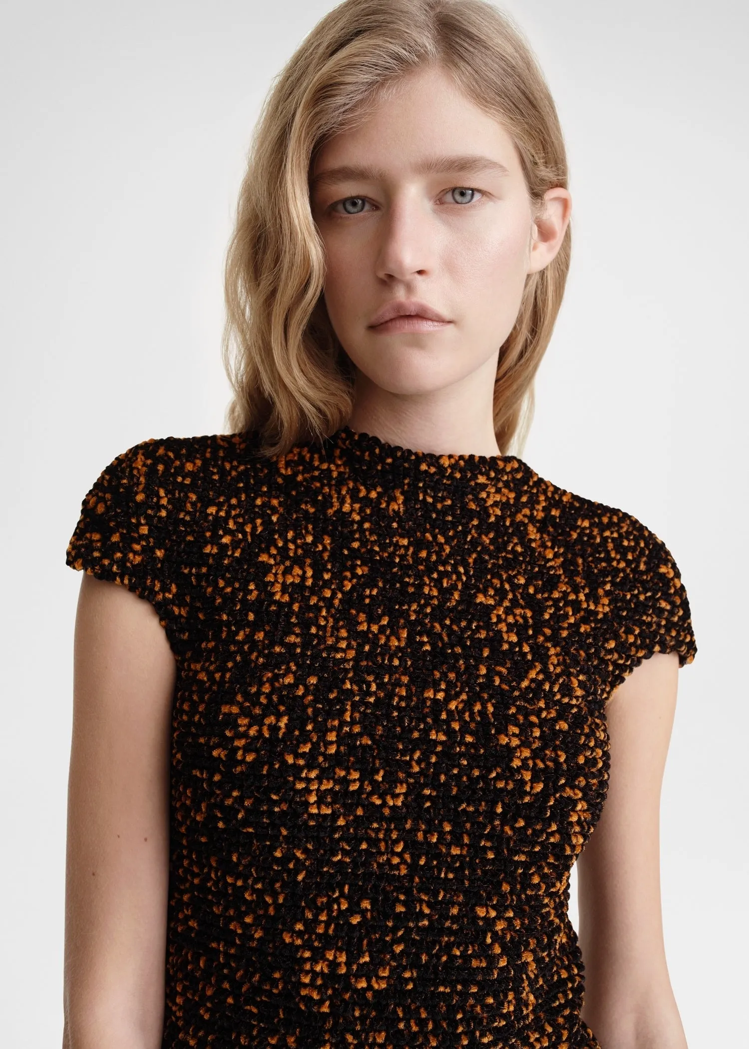 Smocked velour top tortoise sold by Toteme product image thumbnail 2