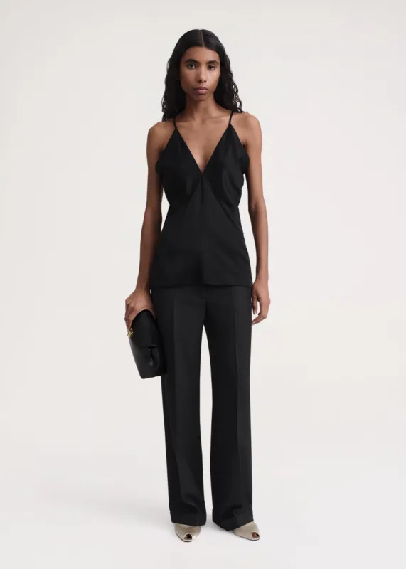 Draped twill cami top black sold by Toteme