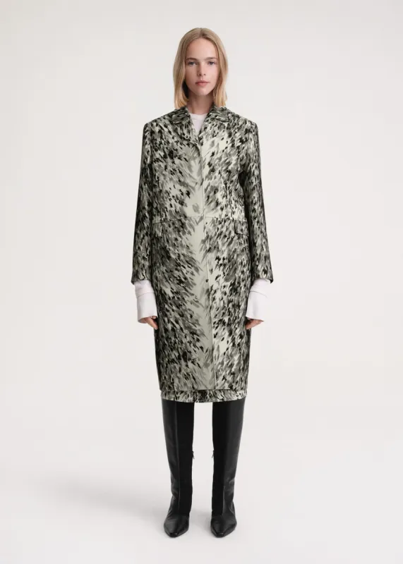 Petite fur-print coat grey sold by Toteme