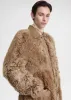 Curly shearling coat biscuit sold by Toteme