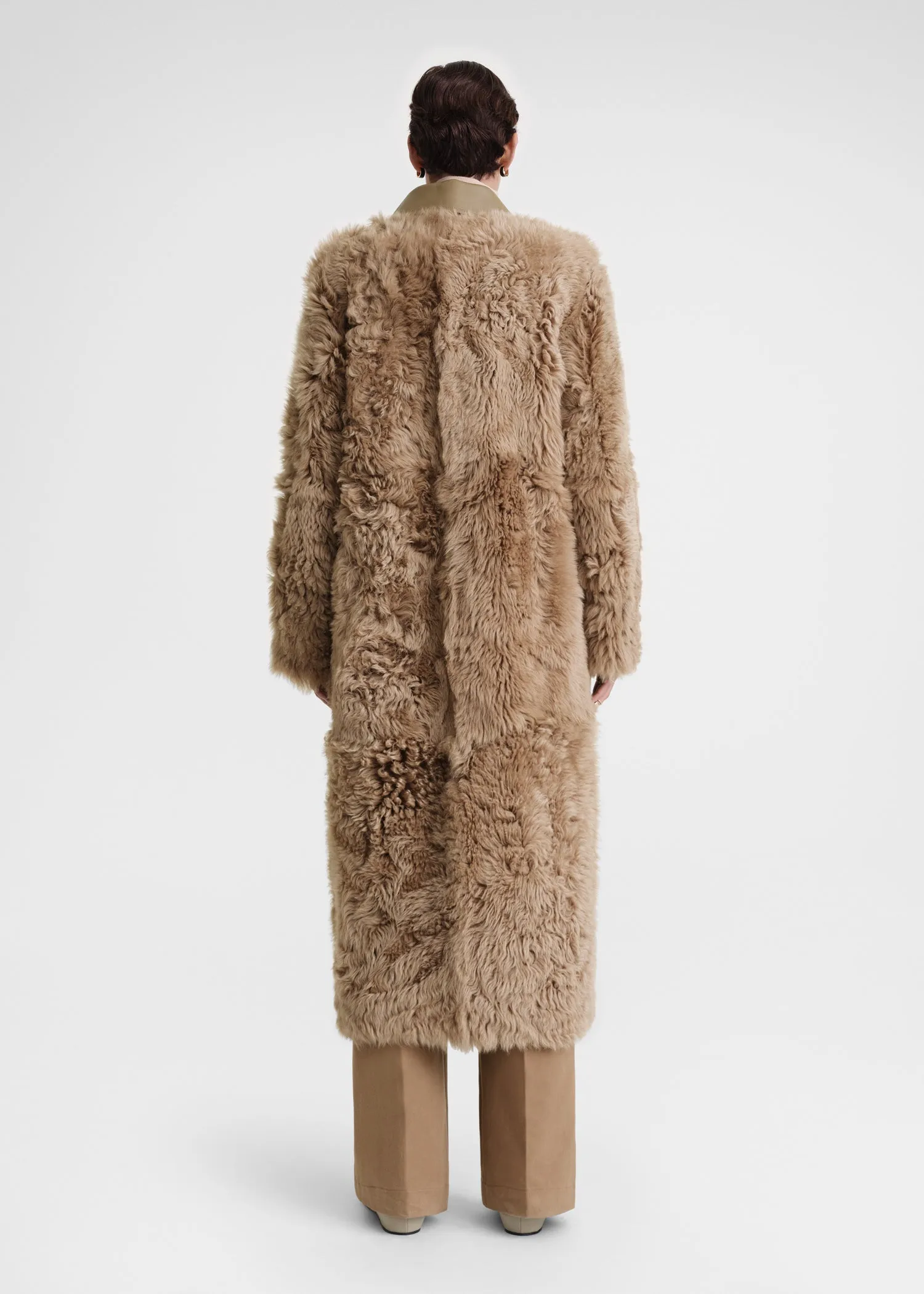 Curly shearling coat biscuit sold by Toteme product image thumbnail 3