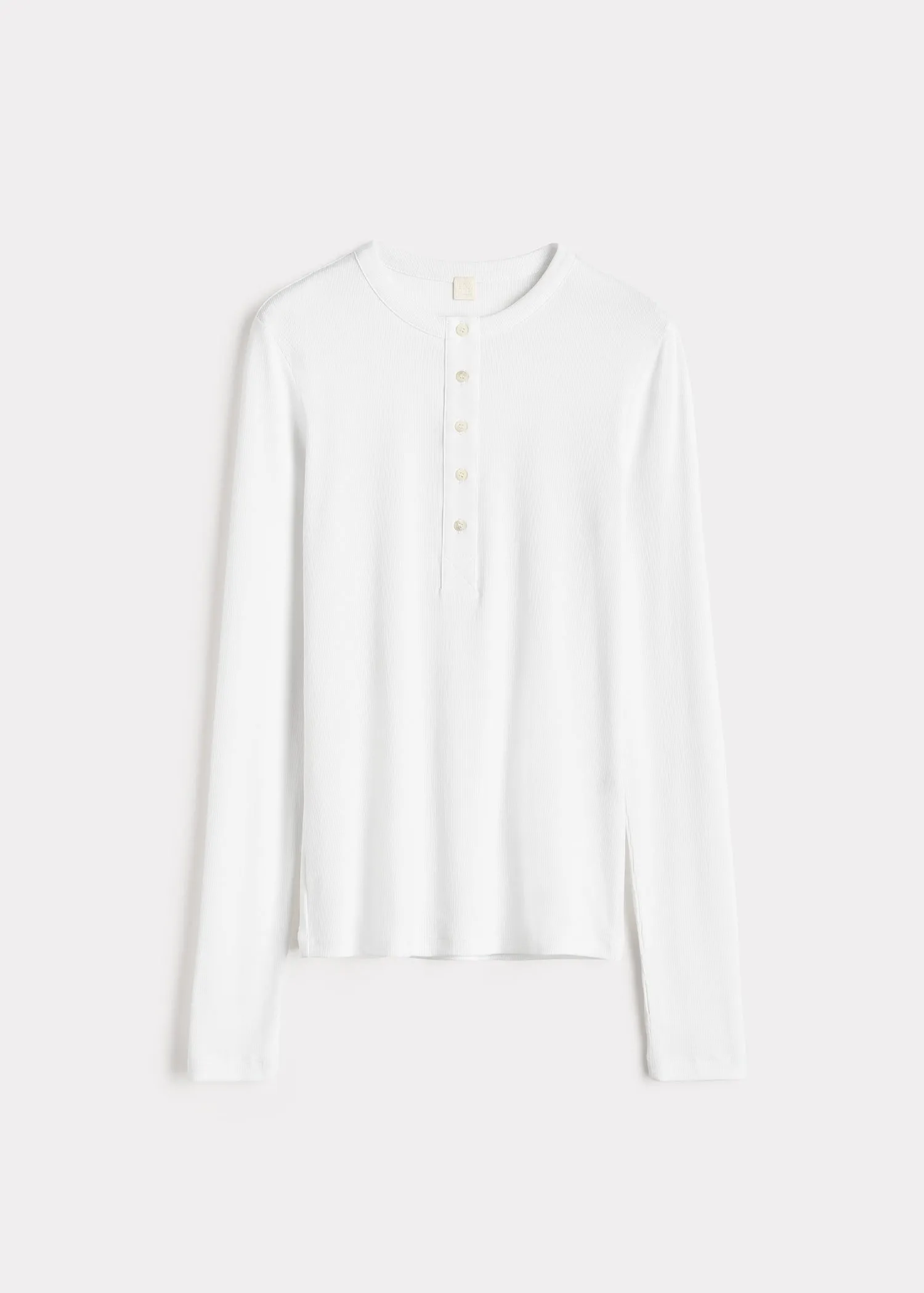 Classic rib henley top white sold by Toteme product image thumbnail 5