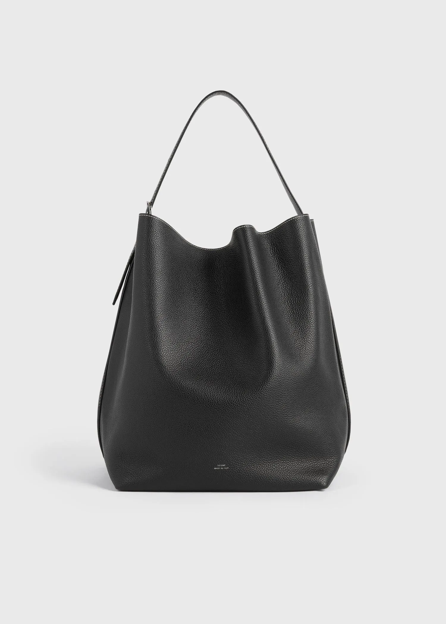 Belted grained-leather tote black sold by Toteme