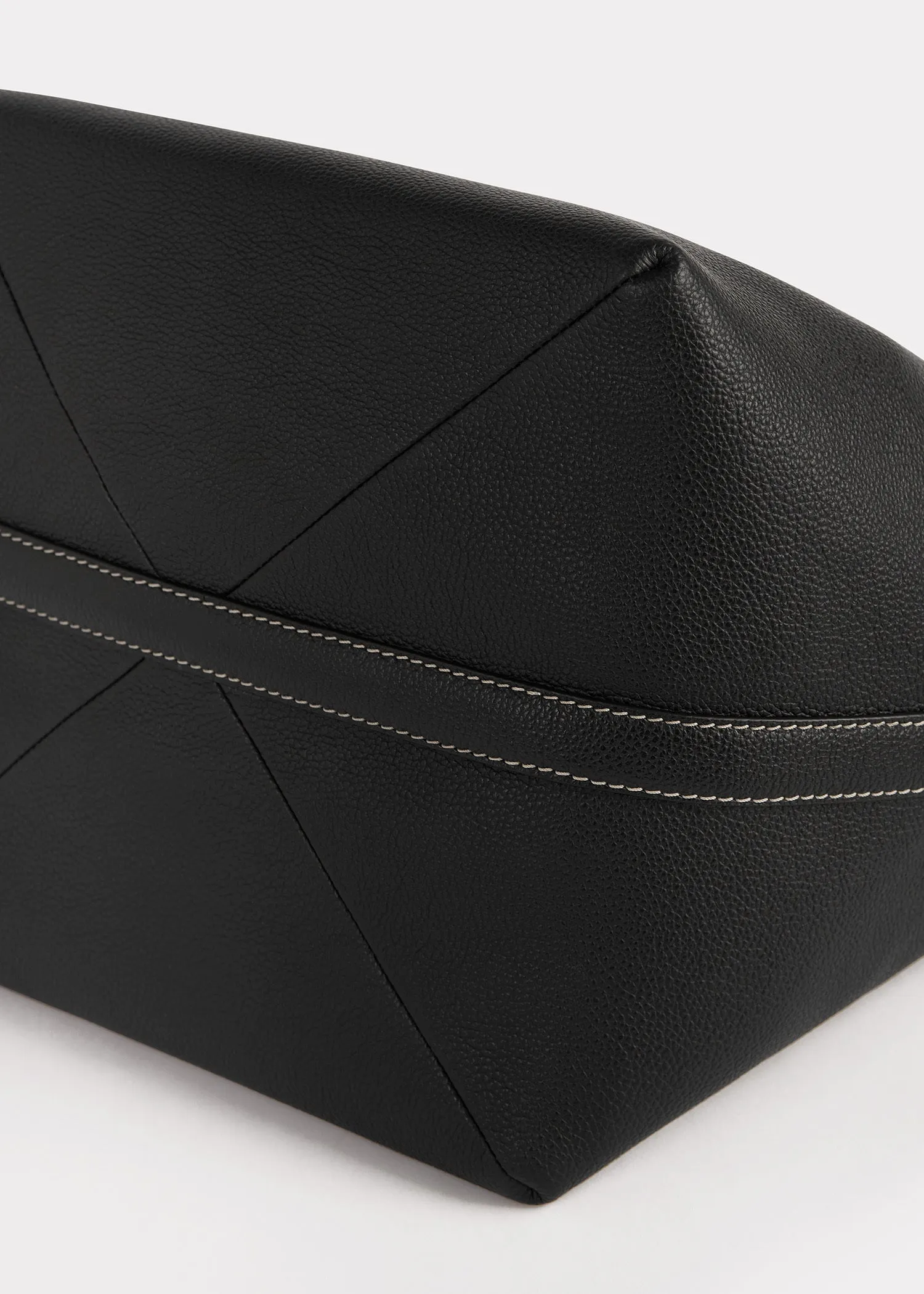 Belted grained-leather tote black sold by Toteme product image thumbnail 5