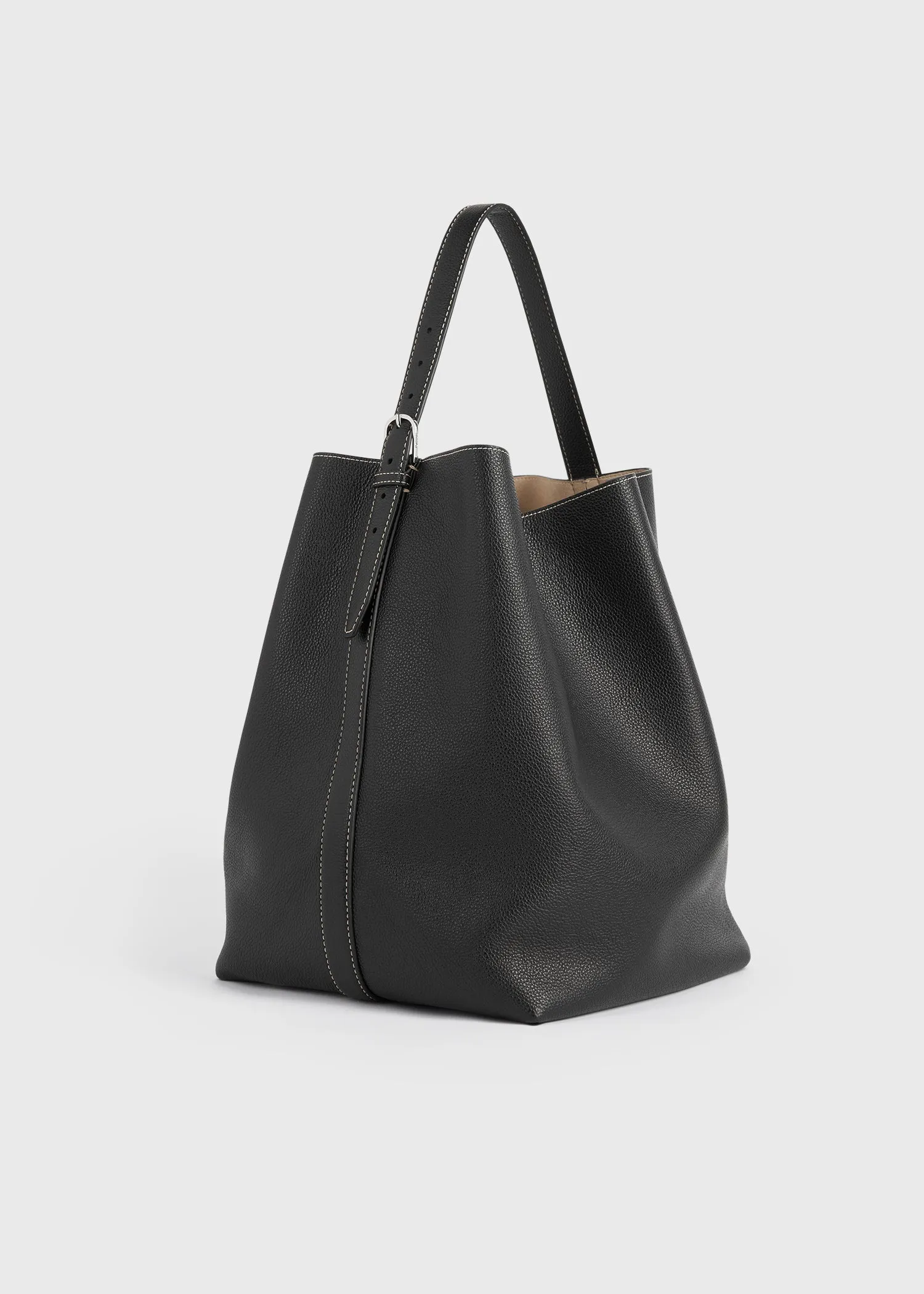 Belted grained-leather tote black sold by Toteme product image thumbnail 4