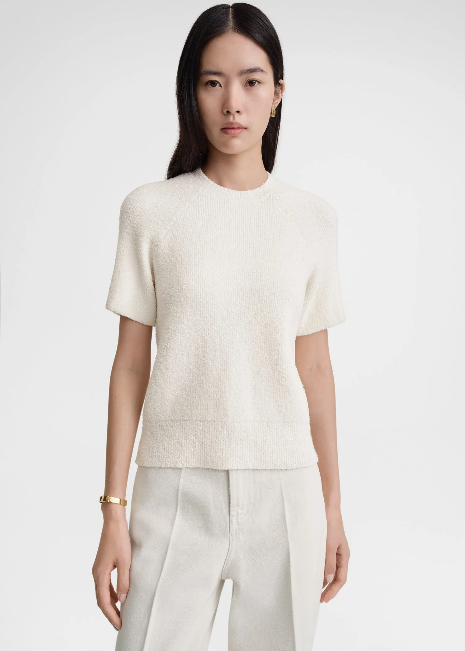 Raglan-sleeve terry knit white sold by Toteme product image thumbnail 2