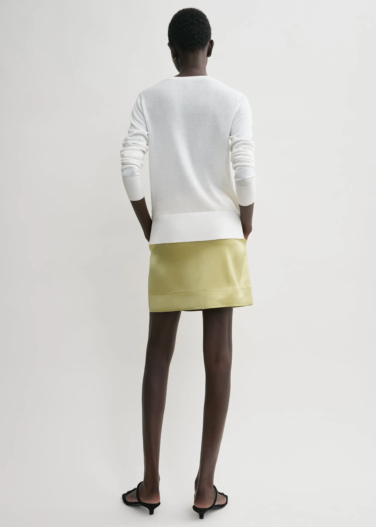 Contrast satin mini skirt melon sold by Toteme product image thumbnail 3
