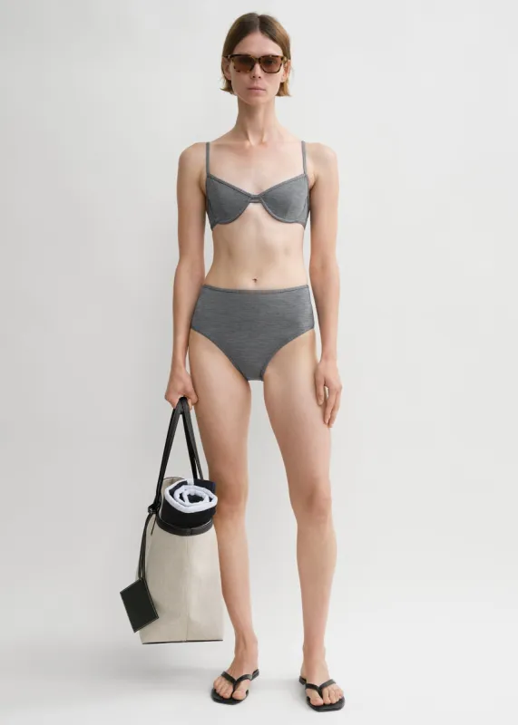 Half-cup bikini top grey melange sold by Toteme