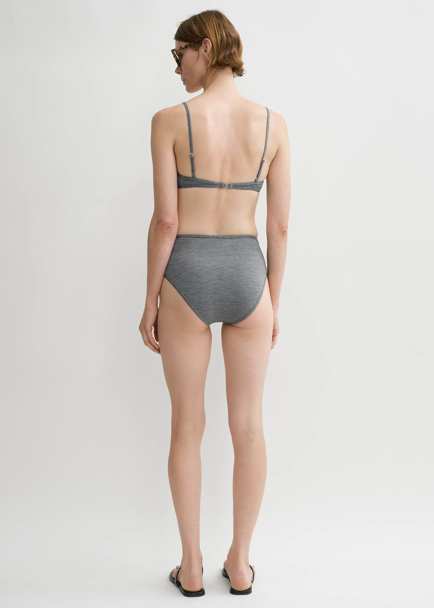 Half-cup bikini top grey melange sold by Toteme product image thumbnail 3