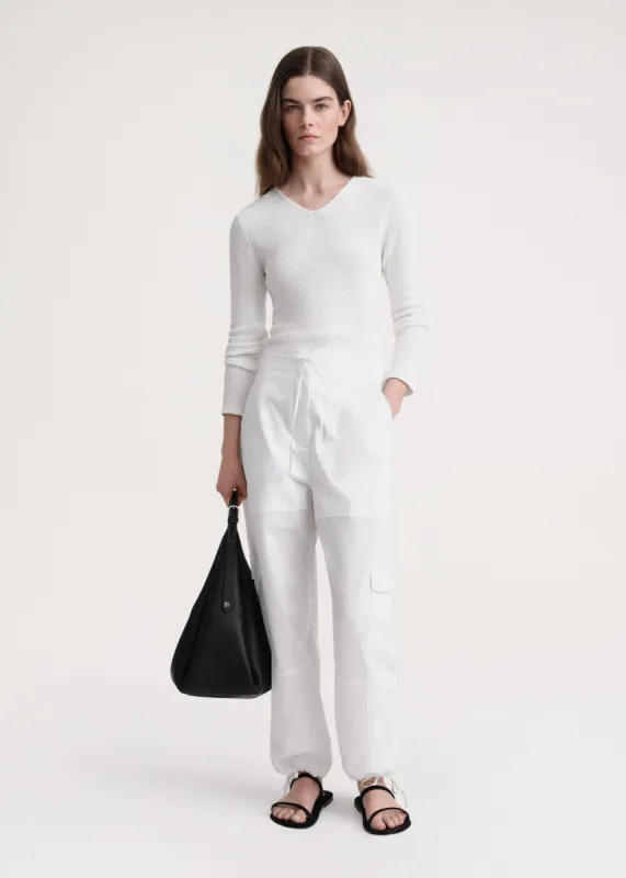 Cotton cargo trousers white sold by Toteme