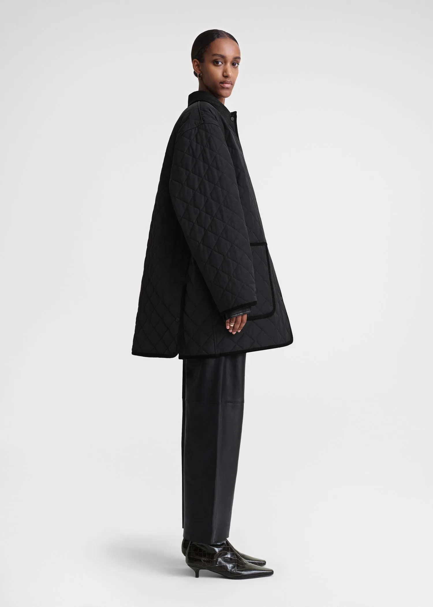 Quilted barn jacket black sold by Toteme product image thumbnail 2