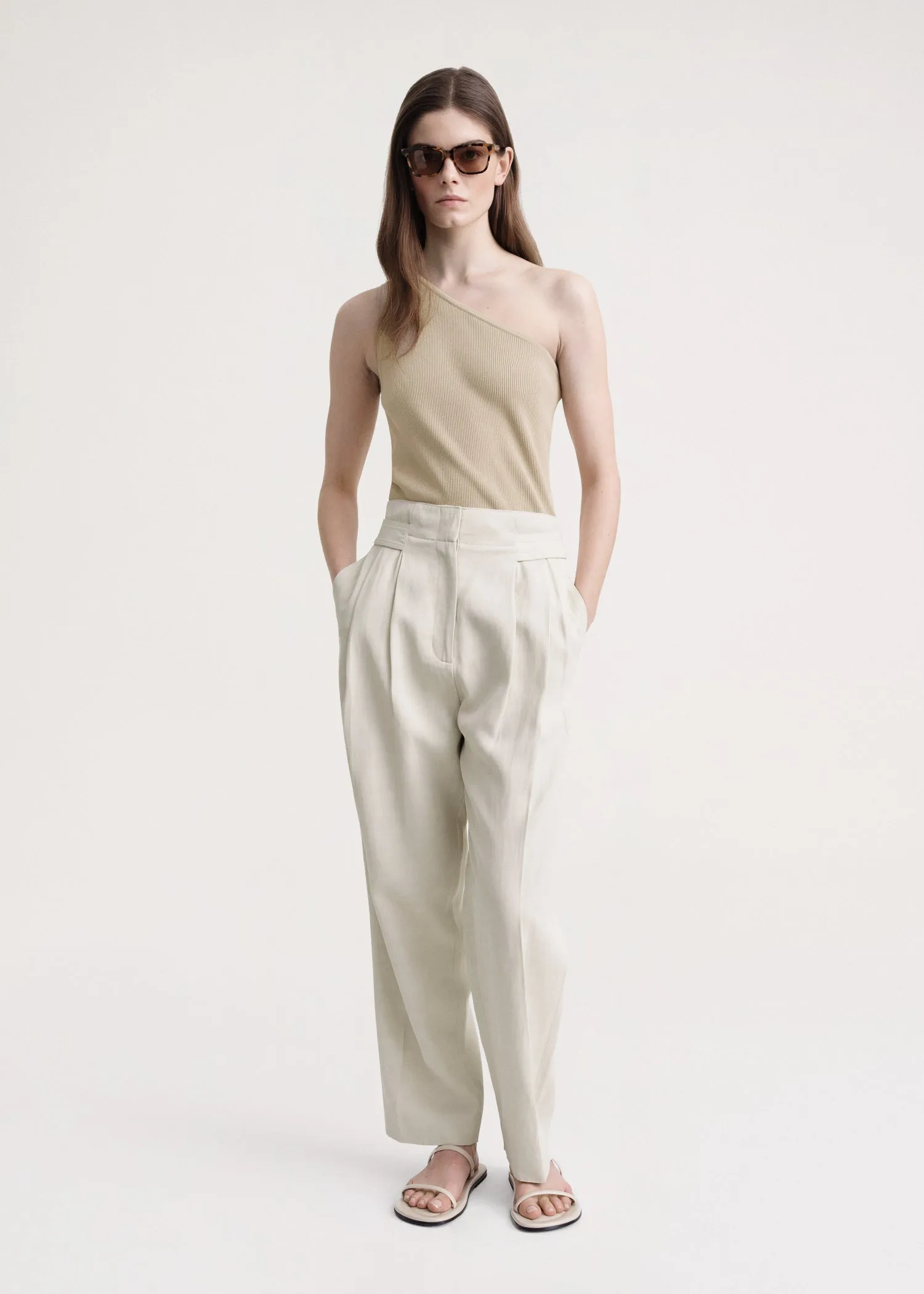 Double-Pleated trousers ecru sold by Toteme