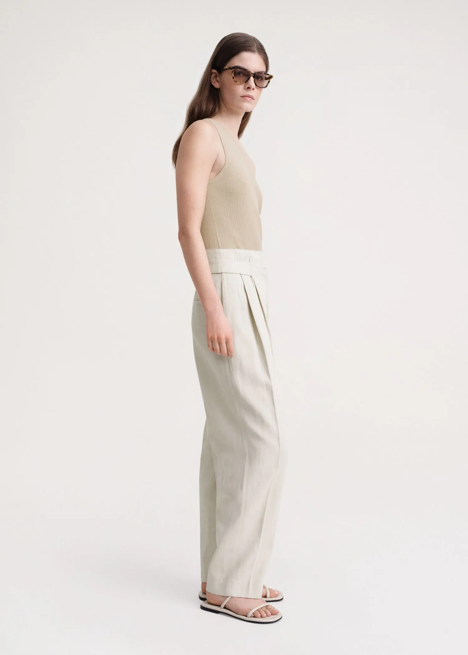 Double-Pleated trousers ecru sold by Toteme product image thumbnail 2