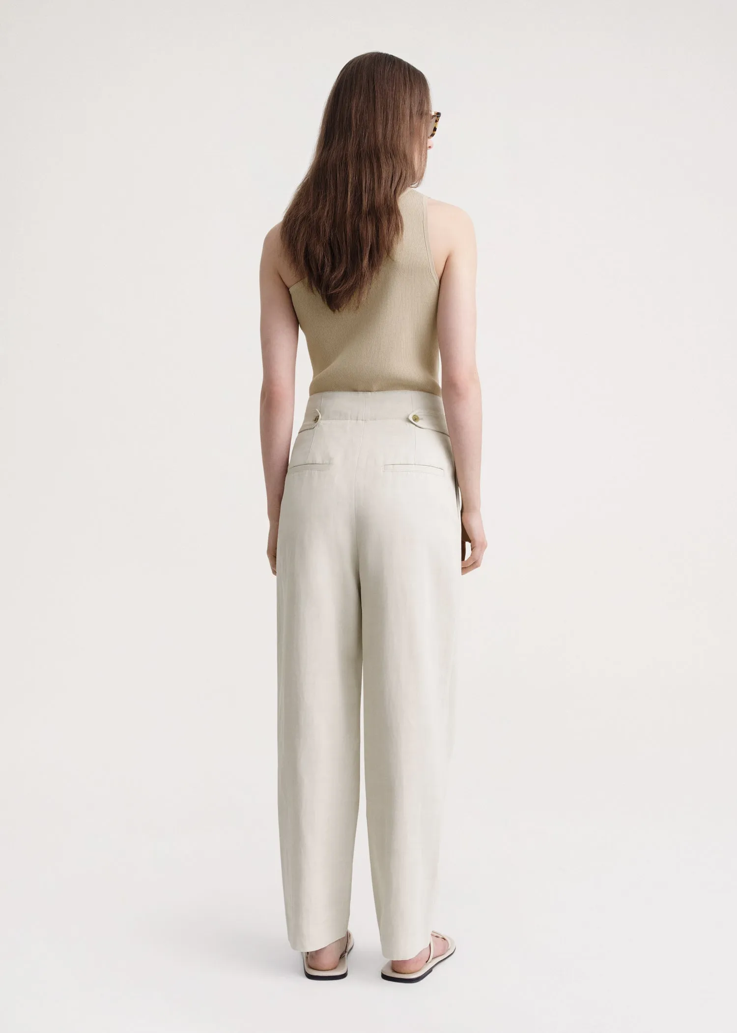 Double-Pleated trousers ecru sold by Toteme product image thumbnail 3