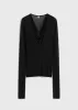Draped V-neck top black sold by Toteme