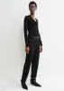 Draped V-neck top black sold by Toteme