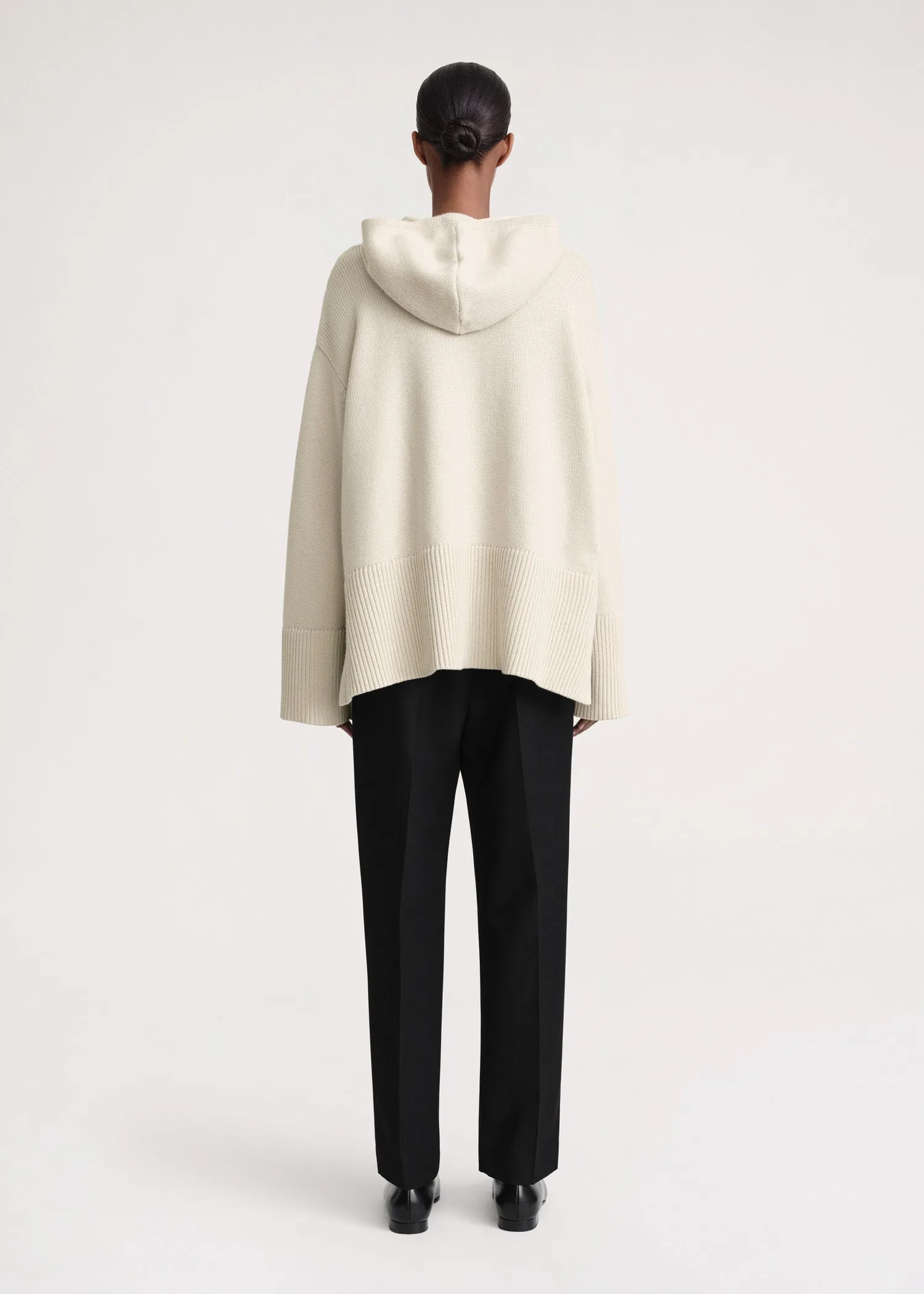 Signature hooded knit light sand sold by Toteme product image thumbnail 3
