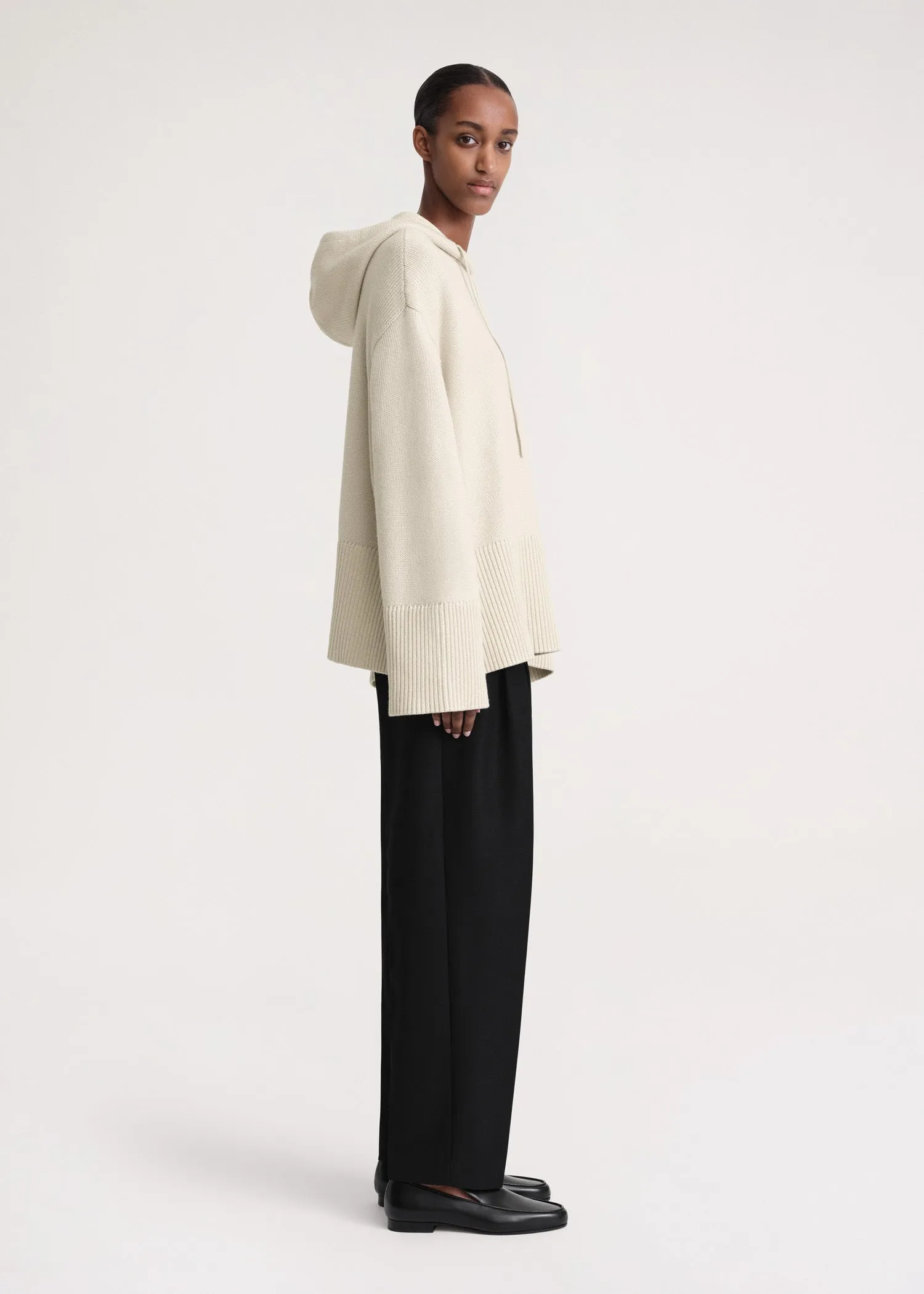 Signature hooded knit light sand sold by Toteme product image thumbnail 2