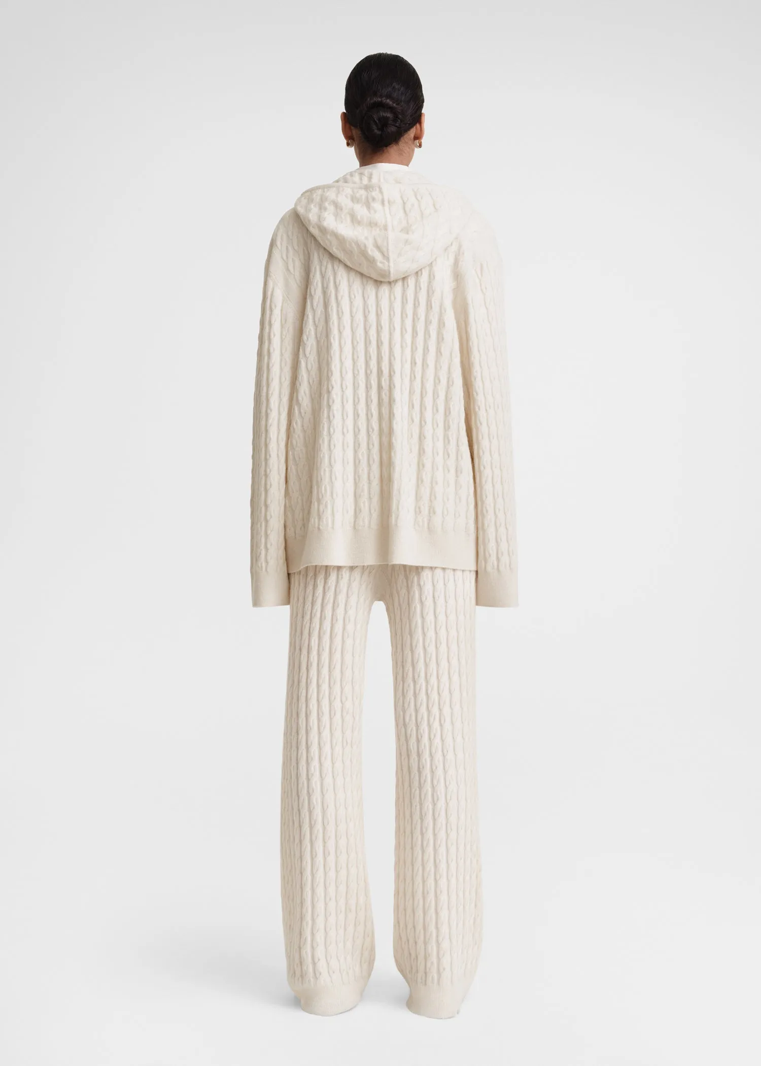 Cable knit hoodie snow sold by Toteme product image thumbnail 3