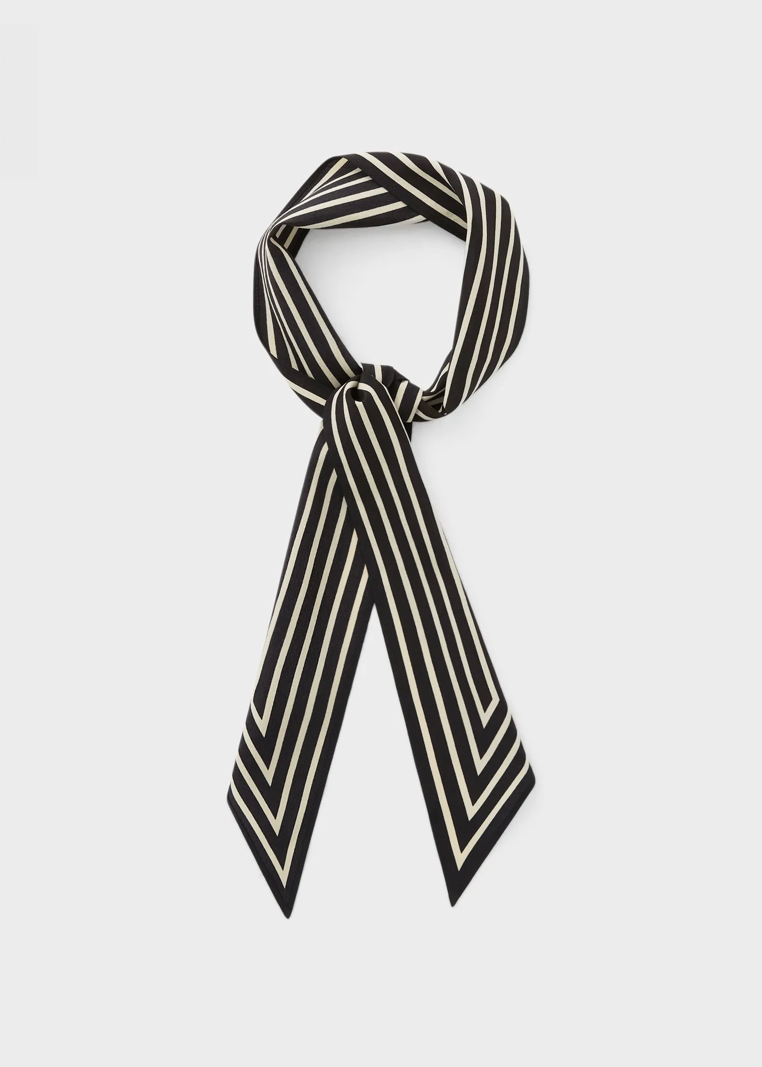 Signature monogram silk ribbon scarf black sold by Toteme product image thumbnail 4